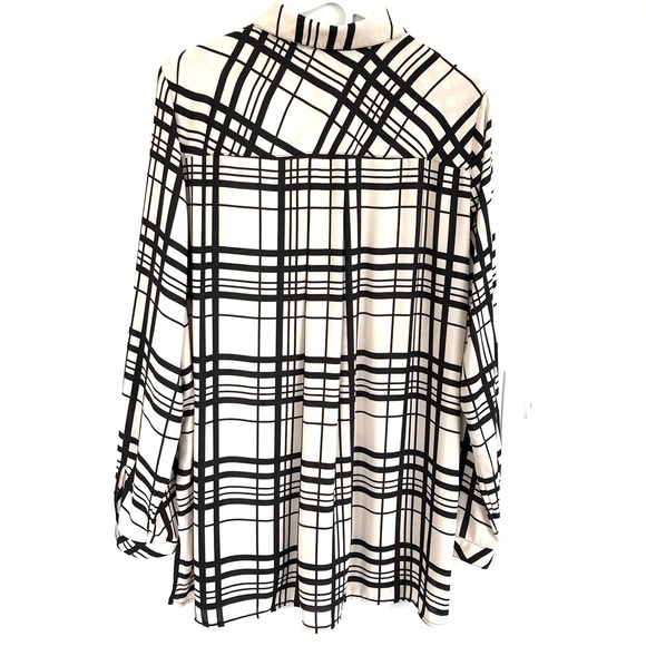 Susan Graver Printed Feather Weave Button Front Shirt, Size 16 - Picture 2 of 15